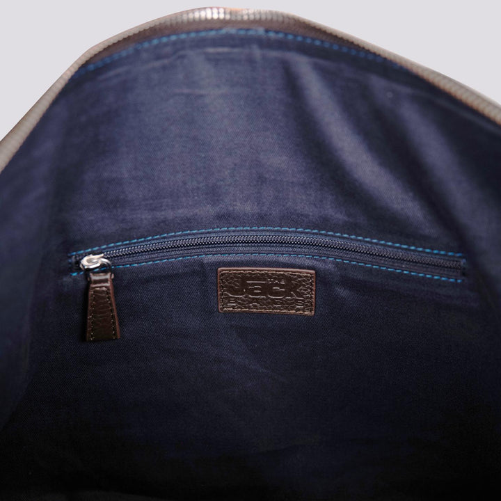 BORSONE DA VIAGGIO IN PELLE MARTELLATA MARRONE ATLA 06 JACK LEATHER 