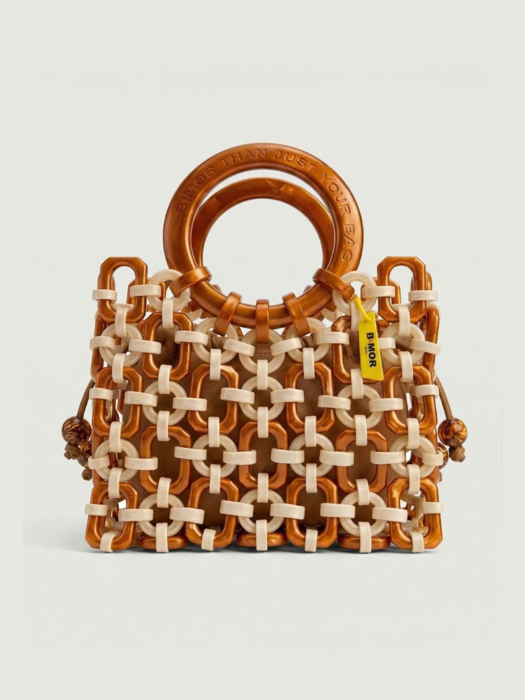 Borsa a mano Doll in resina caramel pearl DOLL+BB MARRONE PERLA+CUOIO BIMOR 