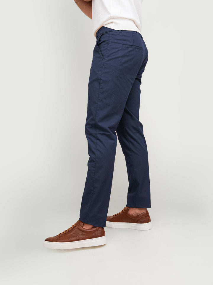PANTALONE MISTO LINO E COTONE BLU 75903VEN 111 ANDREA MORANDO 