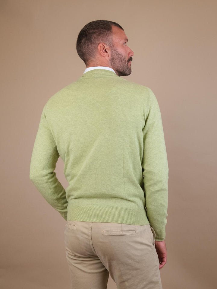 GIROCOLLO IN LANA MISTO CASHMERE VERDE 8150223 382 ANDREA MORANDO 