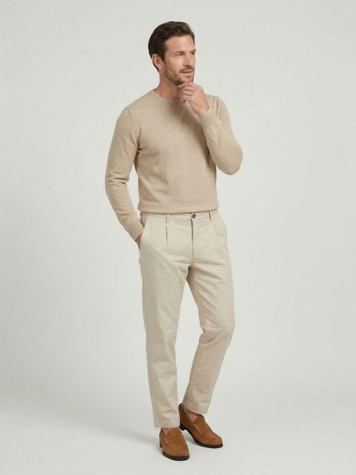 Pantalone chino in cotone sabbia BU26S33PAPA1461TWILL 110 ANDREA MORANDO 