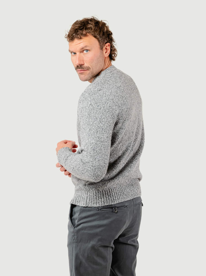 MAGLIONE IN LANA E ALPACA GRIGIO MELANGE 87501 CENERE ANDREA MORANDO 