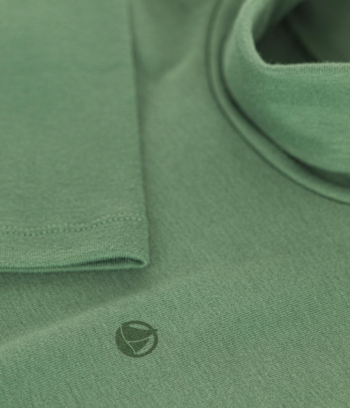 Dolcevita a collo alto verde in cotone unisex A0BJQ 66 PETIT BATEAU 