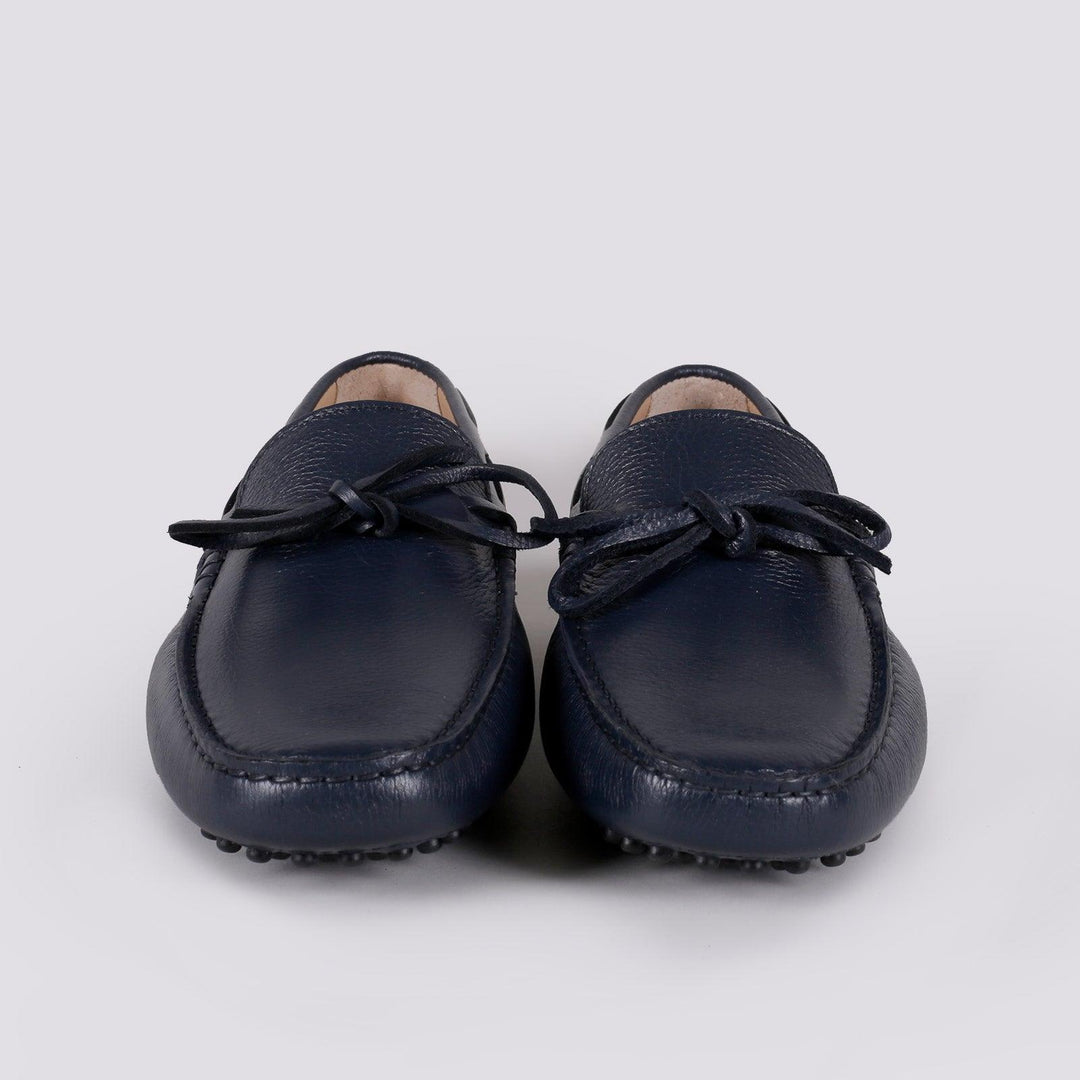 MOCASSINO CON GOMMINI IN PELLE MARTELLATA BLU 5512/PELLE 106 ANDREA MORANDO 