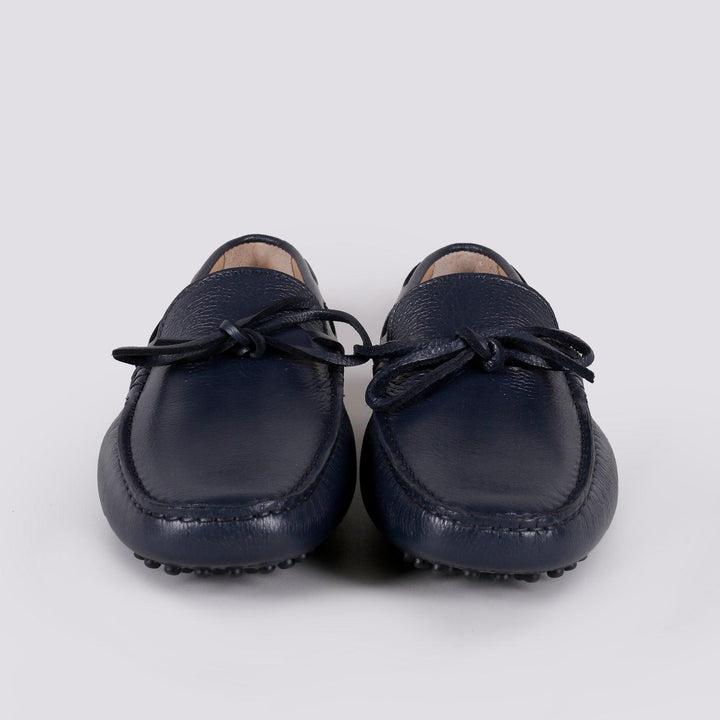 MOCASSINO CON GOMMINI IN PELLE MARTELLATA BLU 5512/PELLE 106 ANDREA MORANDO 