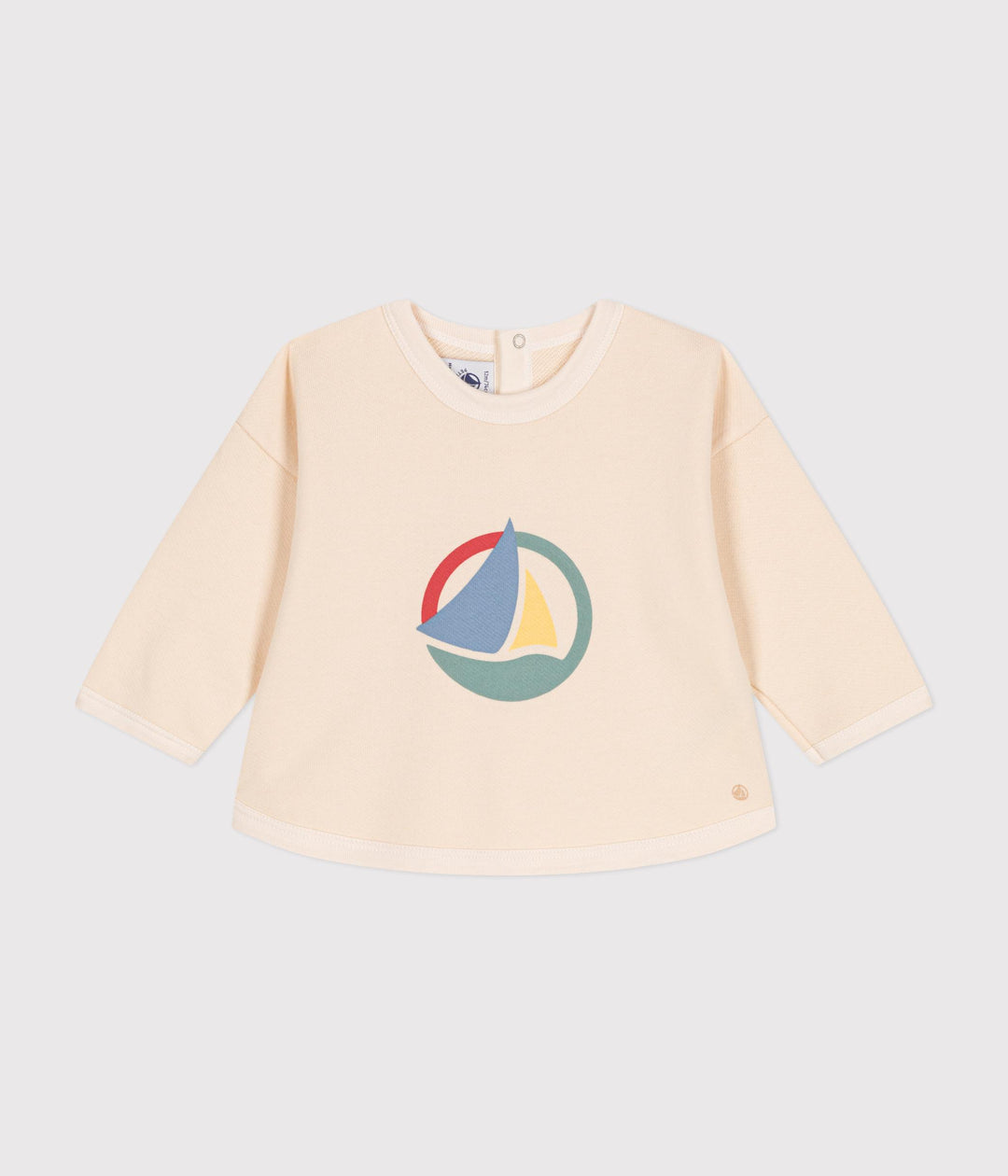 Maglia con stampa barchetta in tessuto felpato A0BMA 02 PETIT BATEAU 