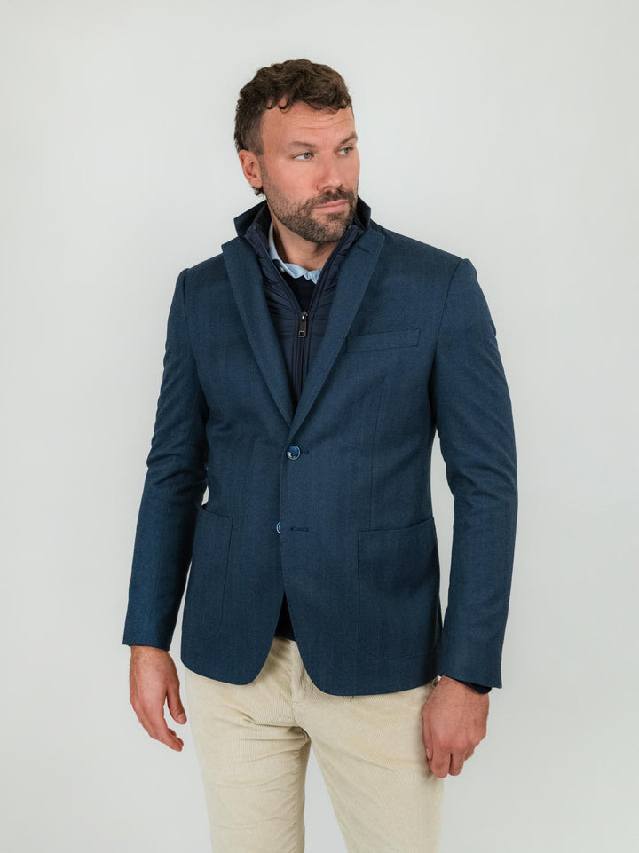 BLAZER BLU MICRO SPIGA CON PETTORINA NOA 22 ANDREA MORANDO 