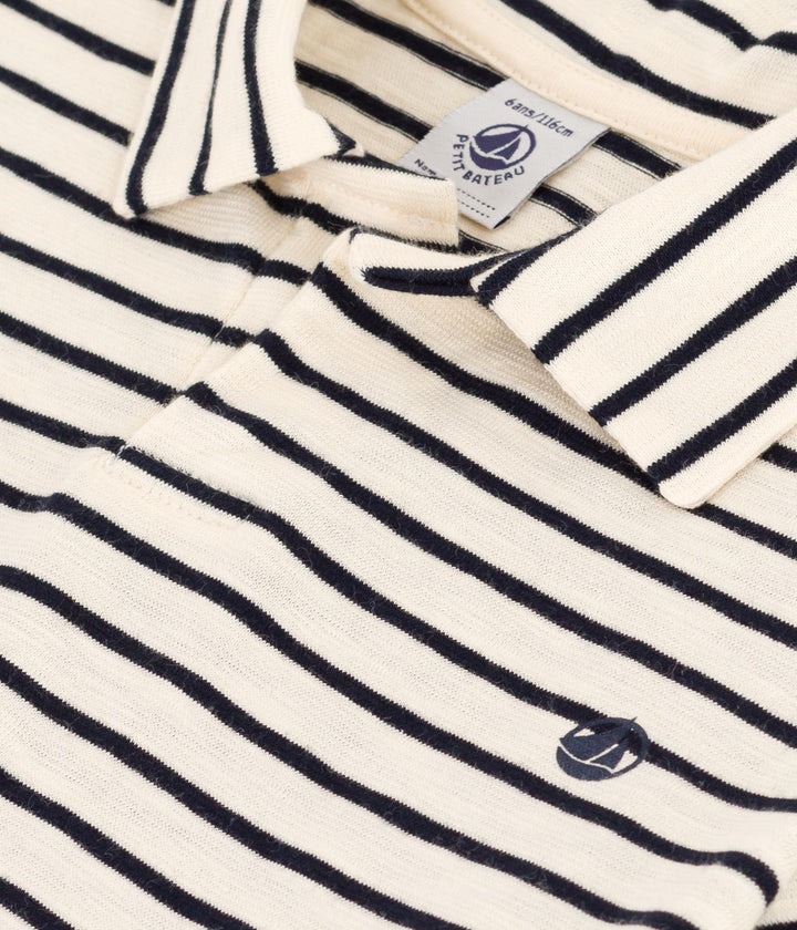 POLO A MANICHE CORTE IN COTONE A RIGHE A09W7 01 PETIT BATEAU 