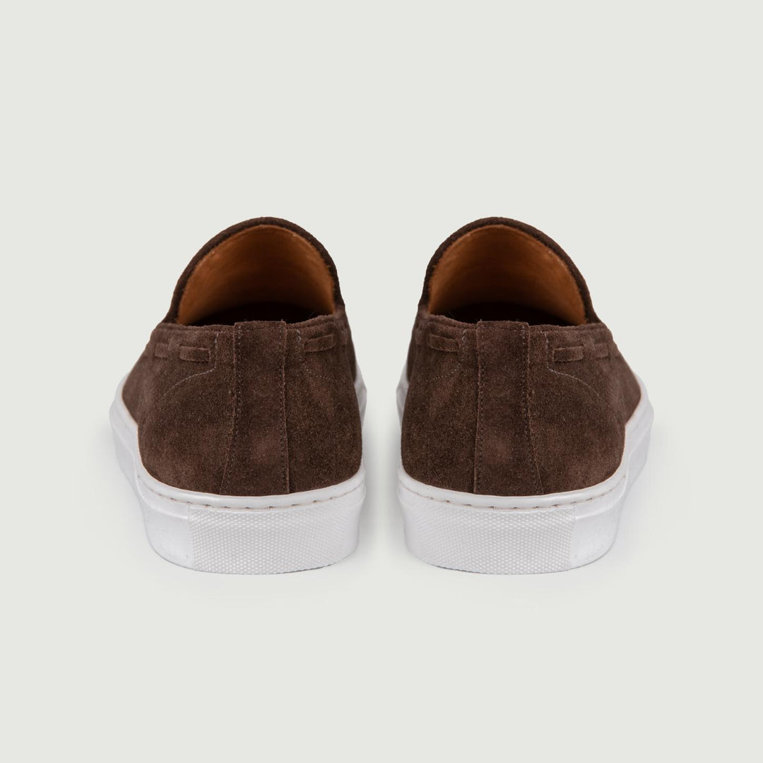MOCASSINO IN CAMOSCIO MARRONE CON NAPPINE ALLEN/23 T MORO SAXONE 