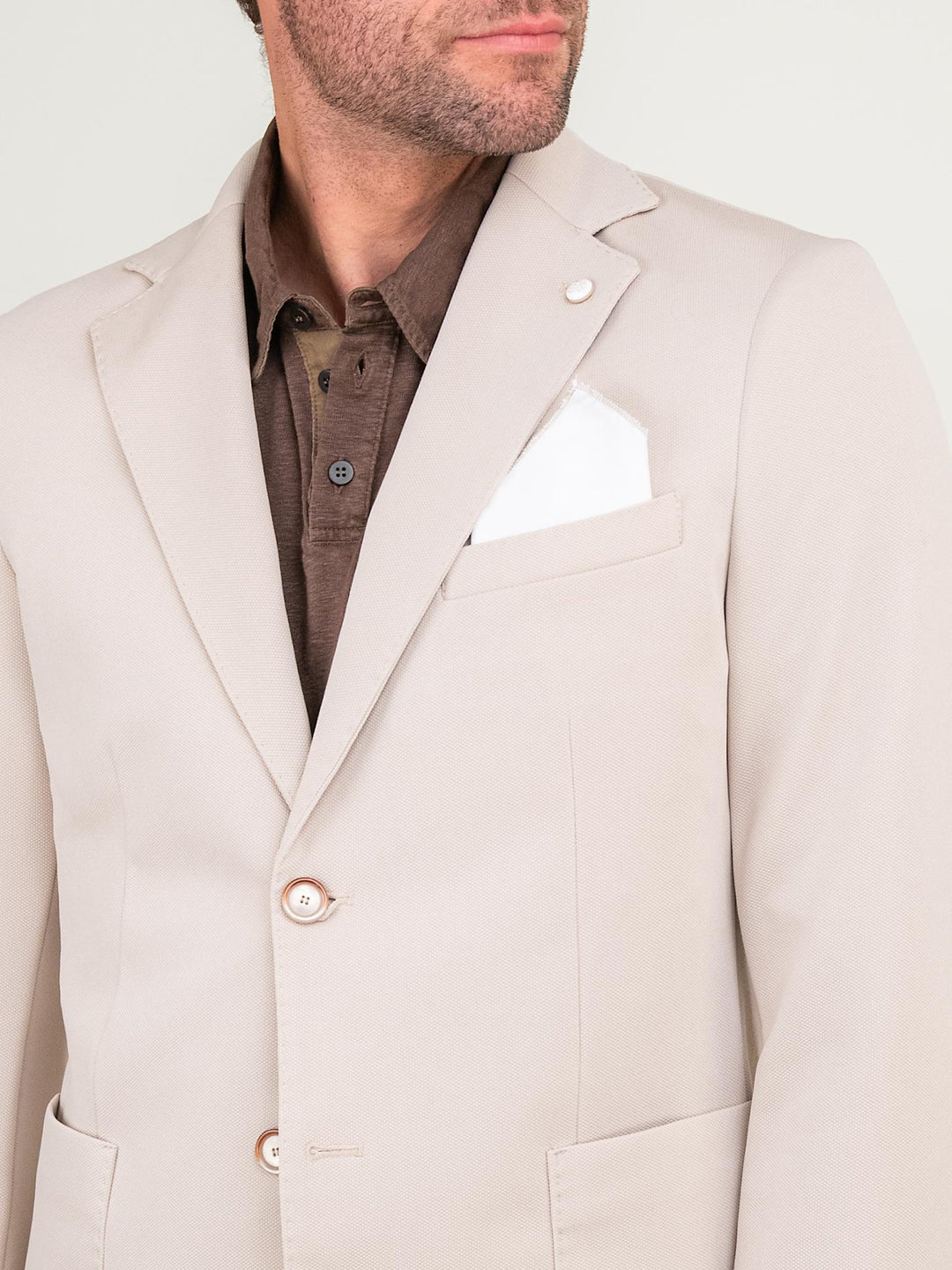 BLAZER DUE BOTTONI BEIGE CORDA FOX BEIGE ANDREA MORANDO 