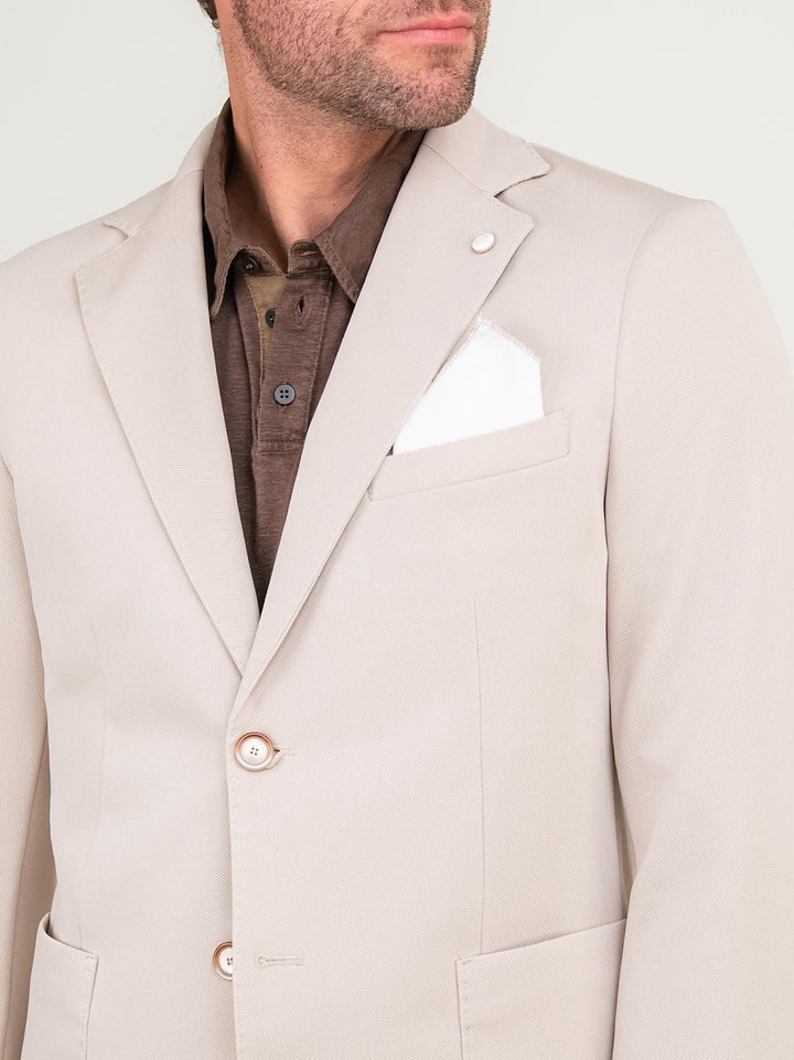 BLAZER DUE BOTTONI BEIGE CORDA FOX BEIGE ANDREA MORANDO 