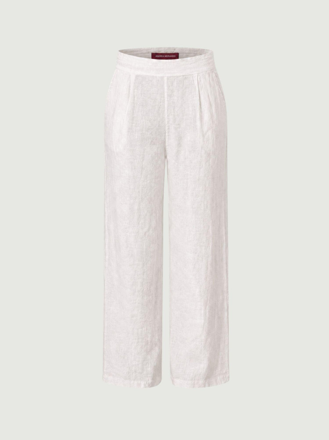 Pantalone con pences in lino bianco 6PT02359 BIANCO ANDREA MORANDO 