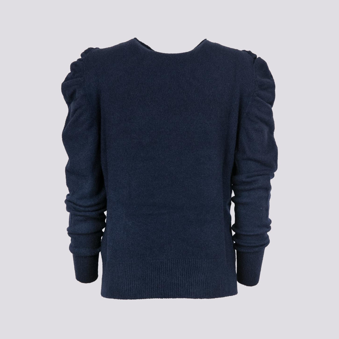 MAGLIA GIROCOLLO CON MANICHE A PALLONCINO BLU 0370/312 0115 BIMOR 