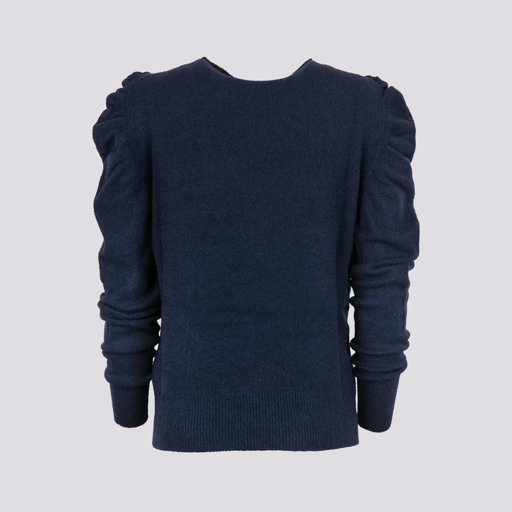 MAGLIA GIROCOLLO CON MANICHE A PALLONCINO BLU 0370/312 0115 BIMOR 