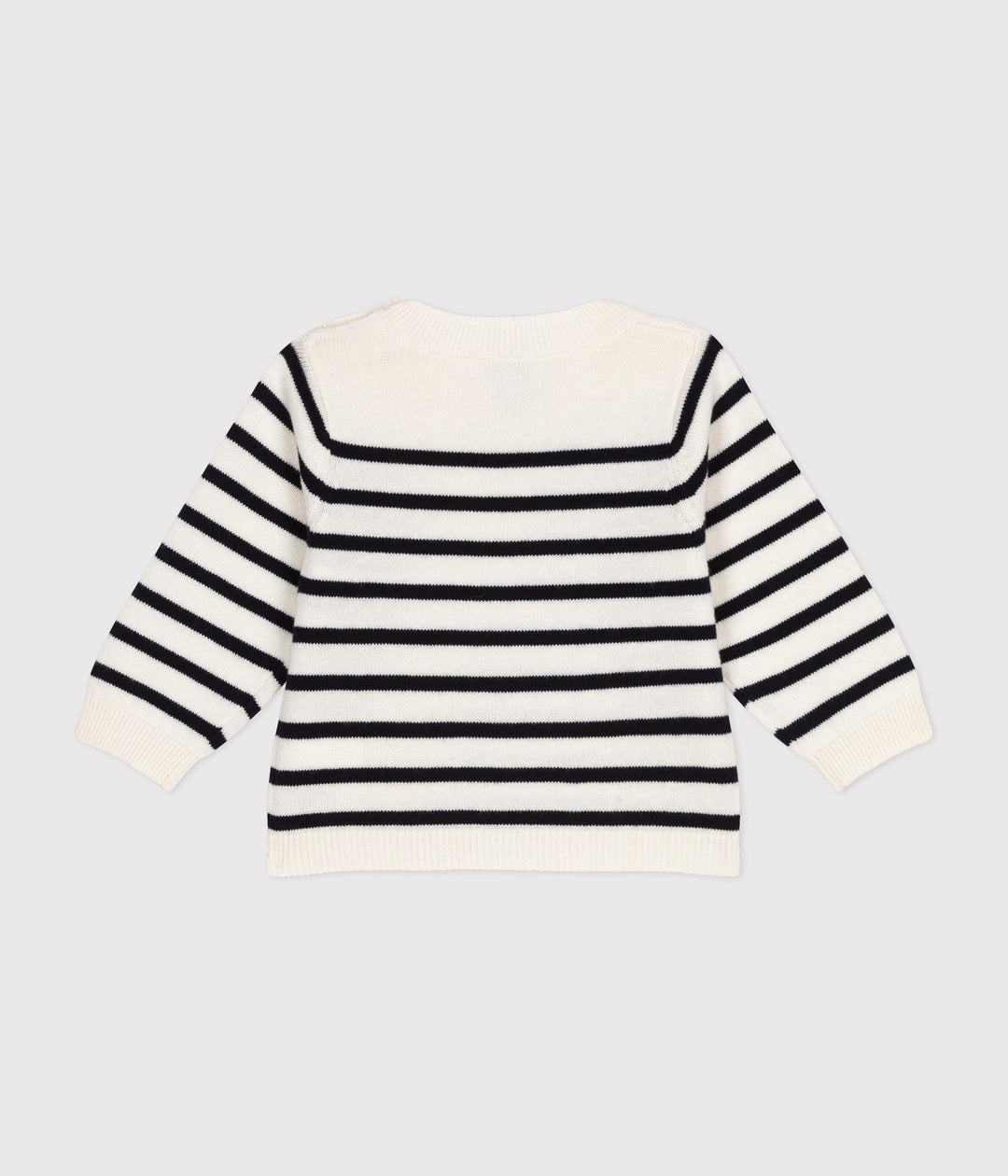 Pullover in maglia di lana e cotone a righe A0B3U 01 PETIT BATEAU 