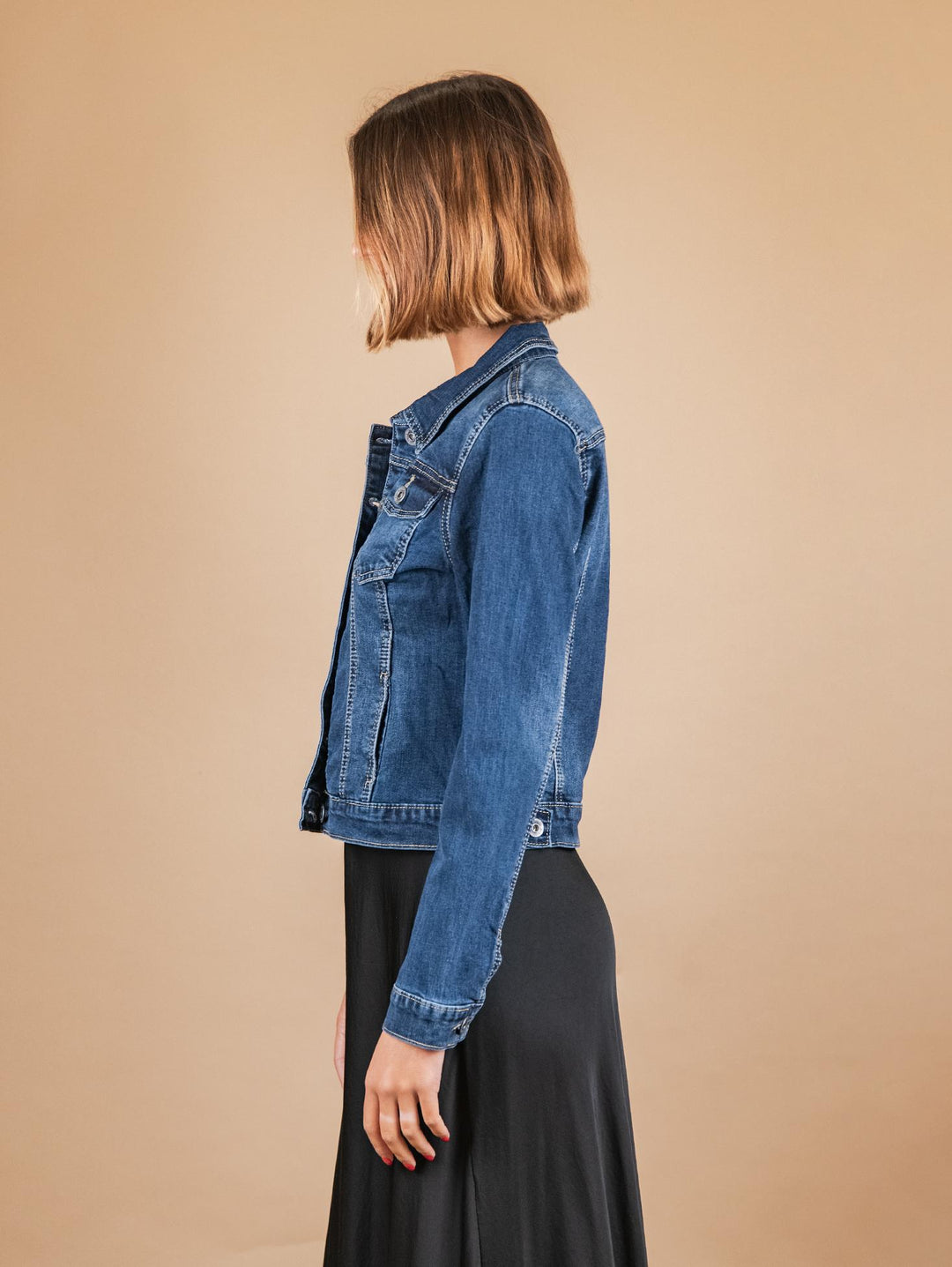 GIUBBOTTO DI JEANS IN DENIM SCURO 6799 DENIM SCURO ANDREA MORANDO 