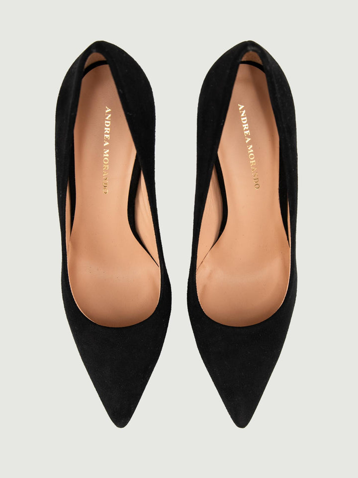 DÉCOLLETÉ IN PELLE SCAMOSCIATA NERA R1533563554 NERO ANDREA MORANDO 