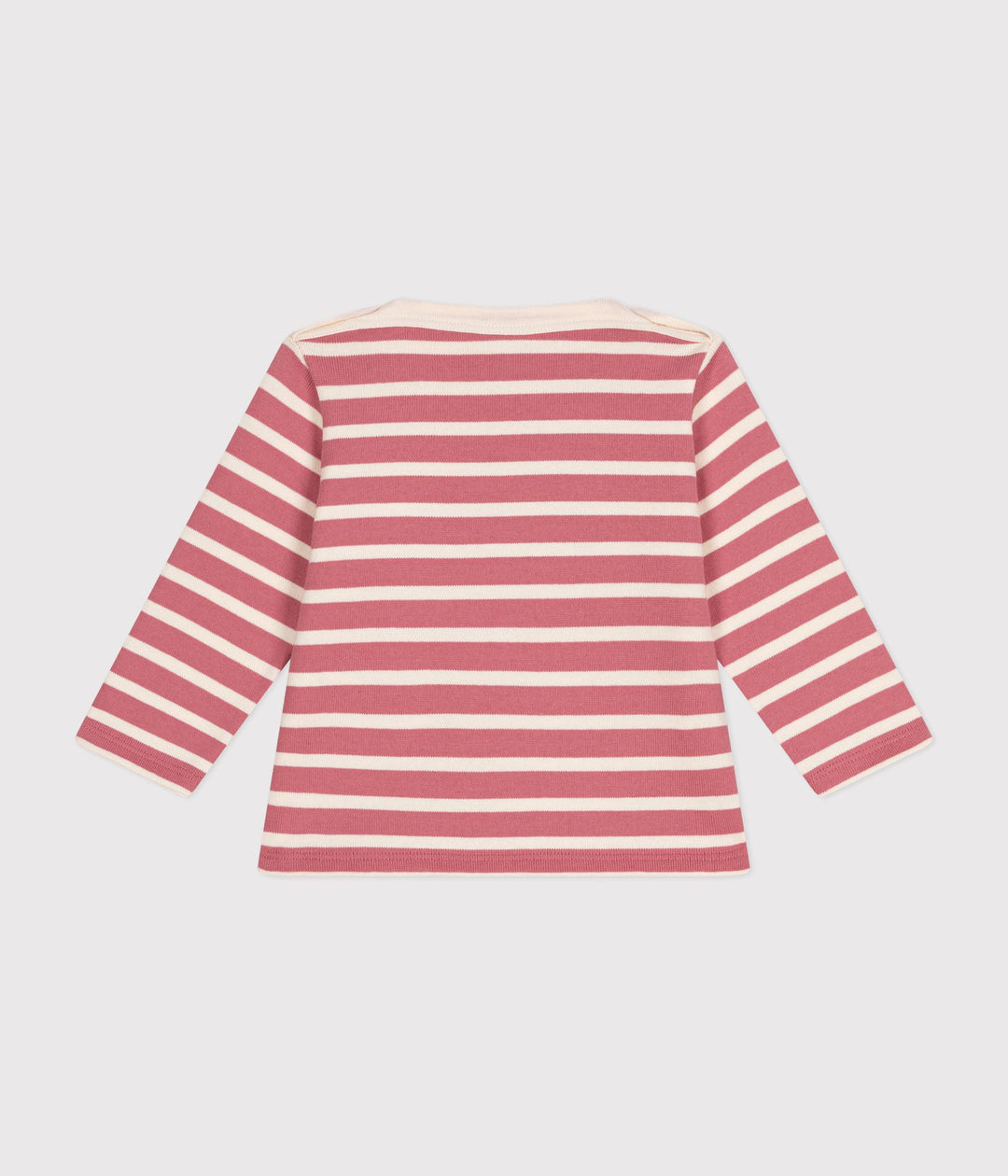 Marinière rosa a righe in cotone spesso neonato A0BM3 01 PETIT BATEAU 
