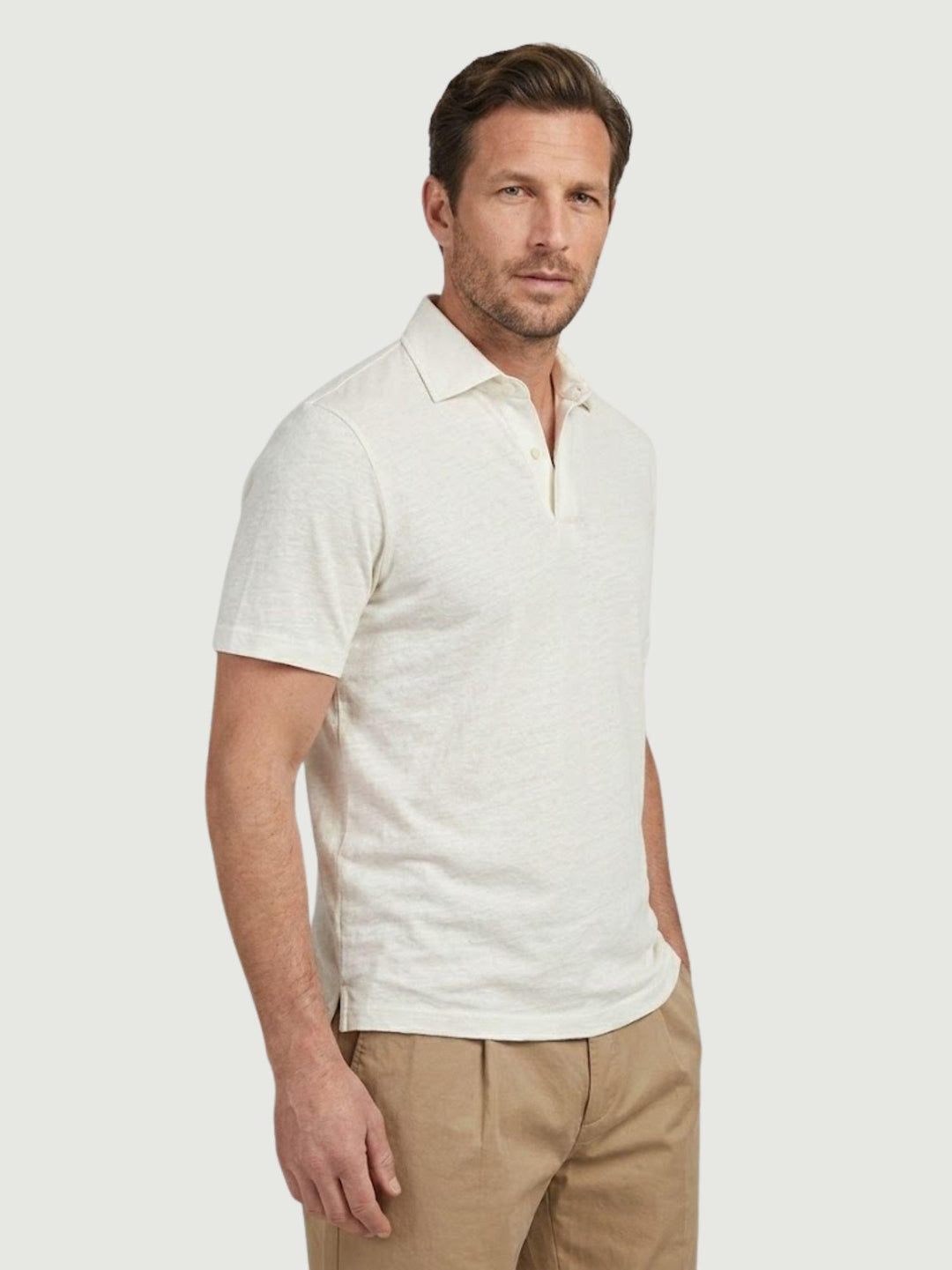 Polo in jersey lino cotone bianca BU26S08POJERSEYLINCOT 101 ANDREA MORANDO 