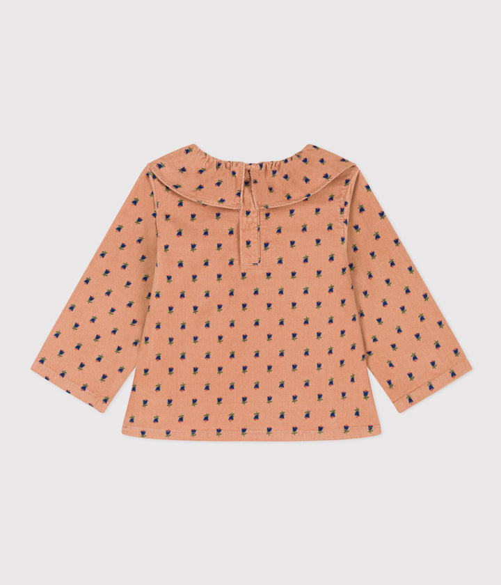 BLUSA A MANICA LUNGA IN VELLUTO PER BEBÈ A08AH 01 PETIT BATEAU 