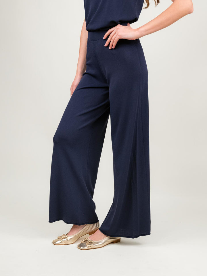 PANTALONE IN MAGLIA BLU 2670 BLU ANDREA MORANDO 