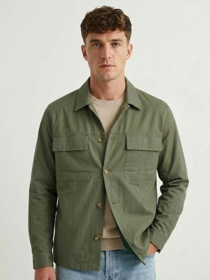 Camicia overshirt in cotone salvia 5455426 331 ANDREA MORANDO 