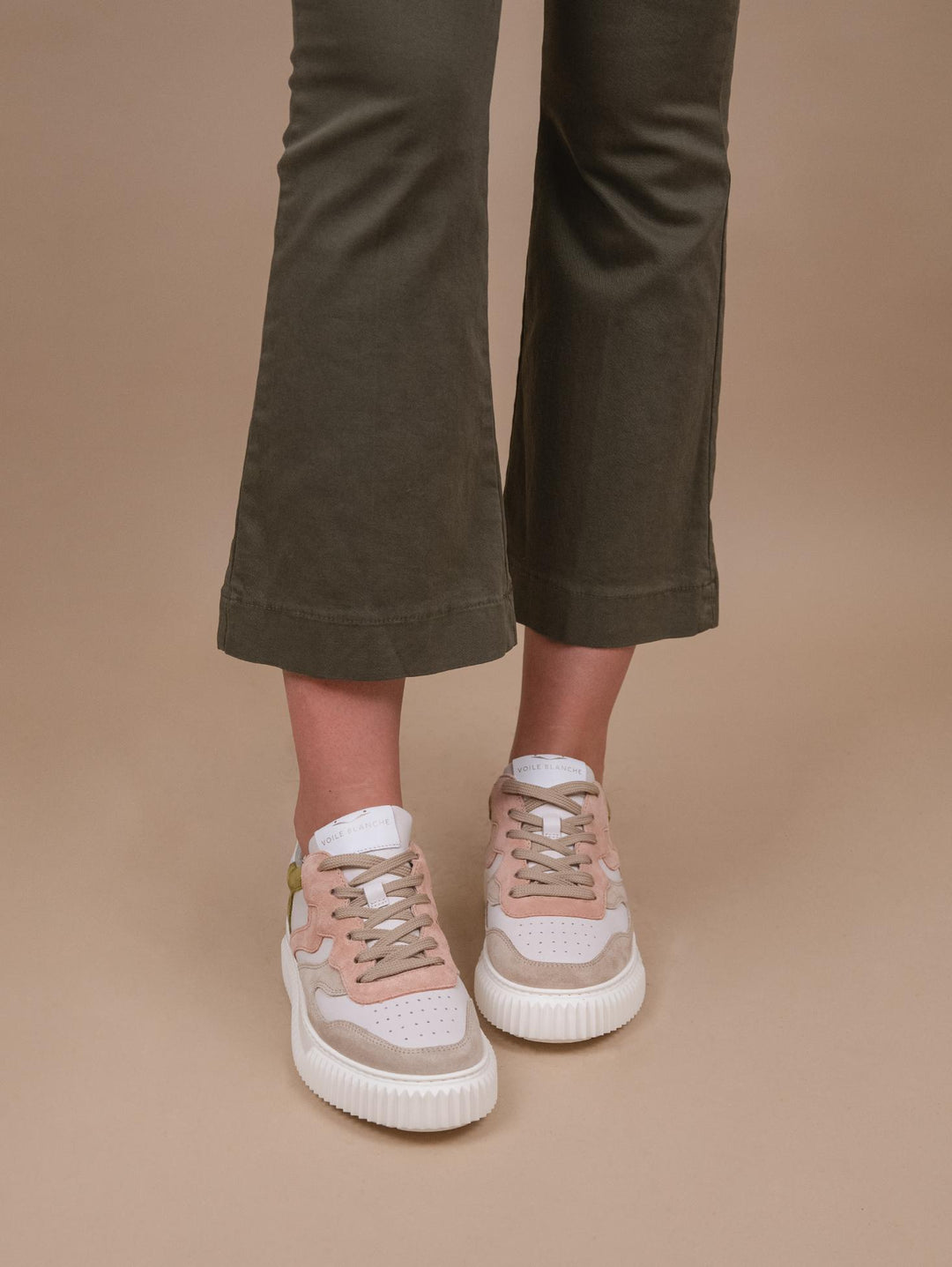 Sneaker LAURA rosa e verde 2017528 051E22 VOILE BLANCHE 