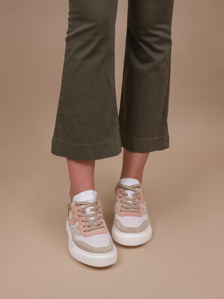 Sneaker LAURA rosa e verde 2017528 051E22 VOILE BLANCHE 