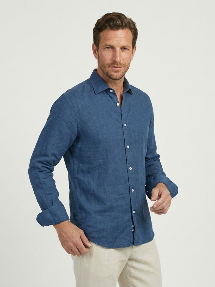 Camicia in lino bluette BU26S18CALINENPD 202 ANDREA MORANDO 