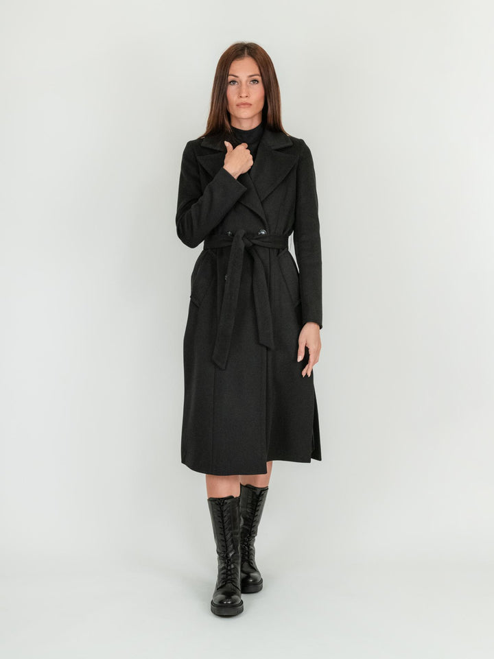 CAPPOTTO NERO DOPPIO SPACCO 9788CDH NERO ANDREA MORANDO 