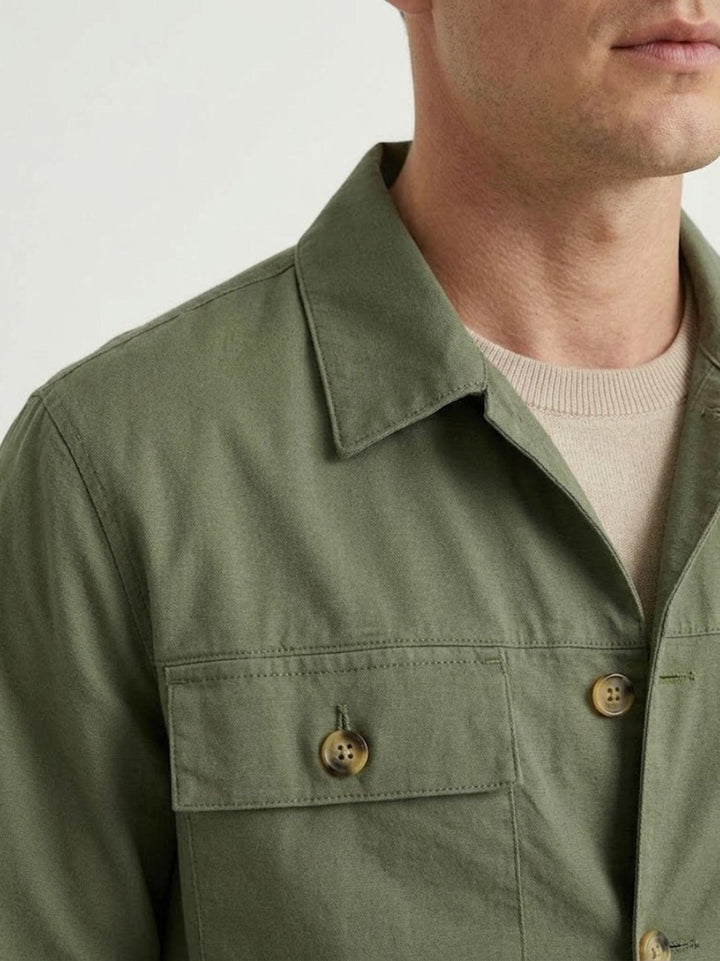 Camicia overshirt in cotone salvia 5455426 331 ANDREA MORANDO 