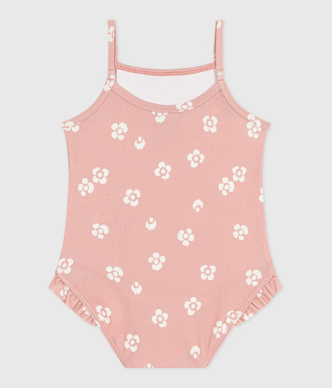 Costume da bagno intero con stampa floreale e volant neonato