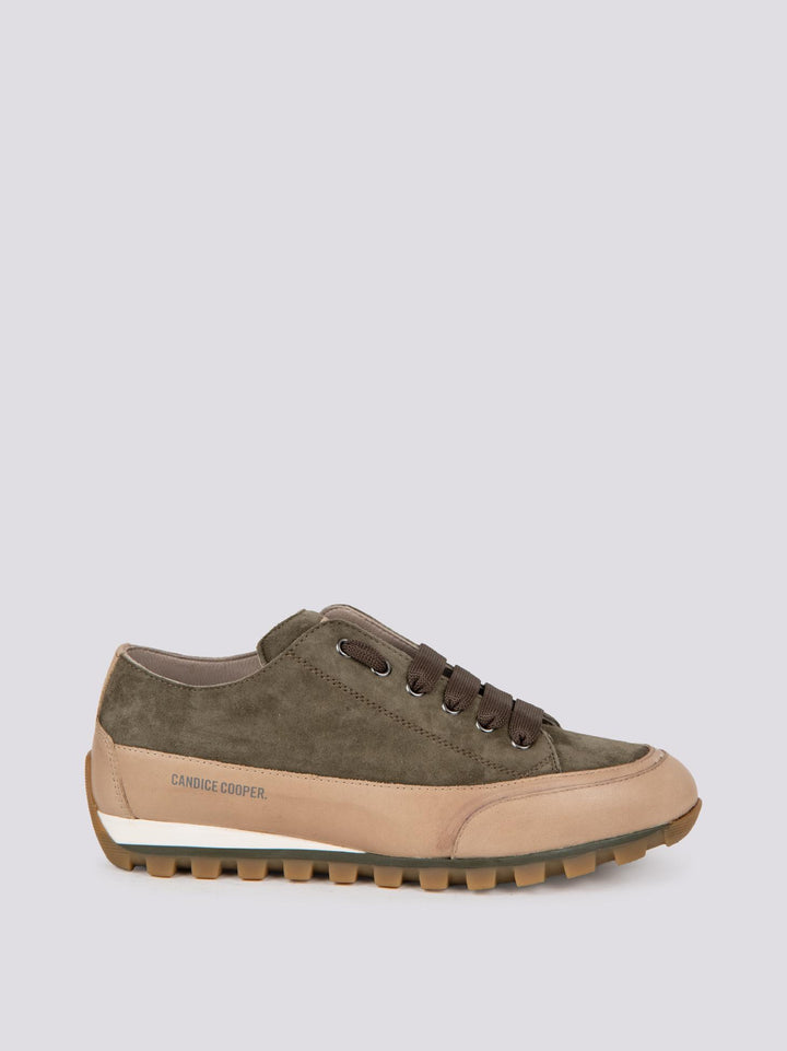 SNEAKER JANIS CHIC in camoscio VERDE MILITARE 2017965 021E10 CANDICE COOPER 