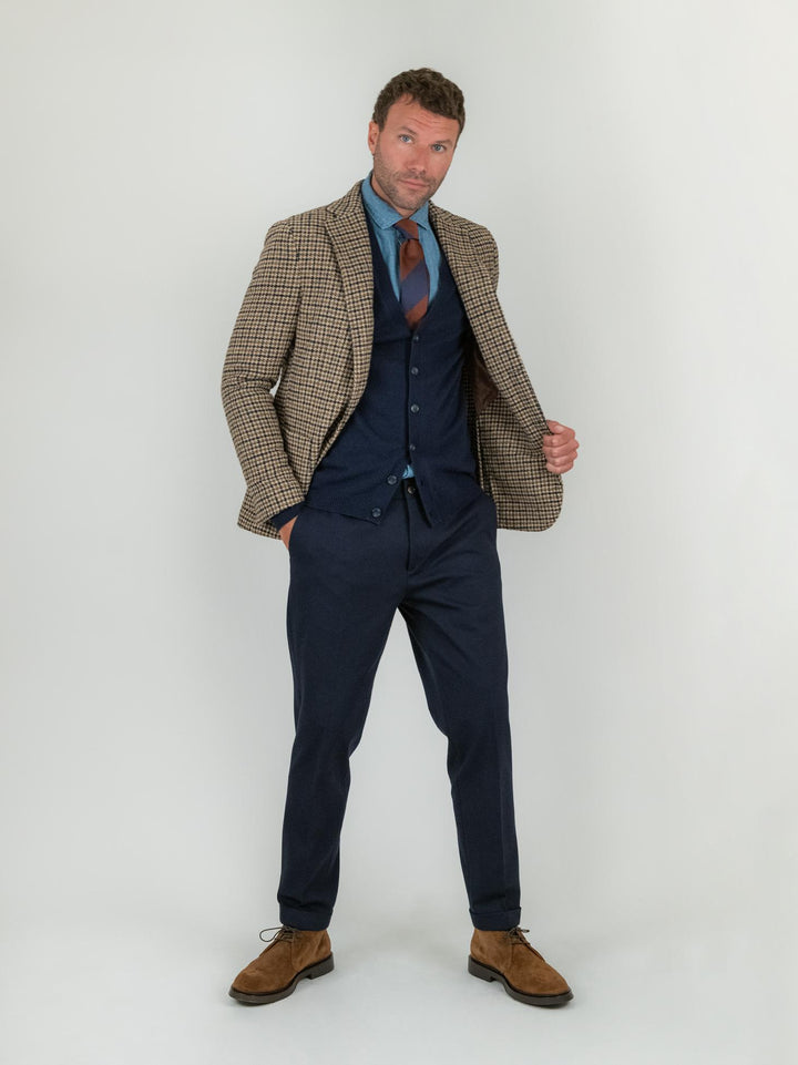 PANTALONE CLASSICO BLU IN JERSEY F2W4CT00P002 147 ANDREA MORANDO 