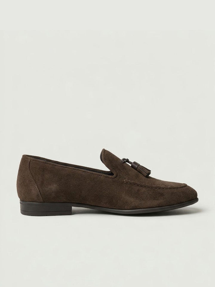 Mocassino Tassel Loafer in pelle scamosciata cioccolato 2025 520 SAXONE 