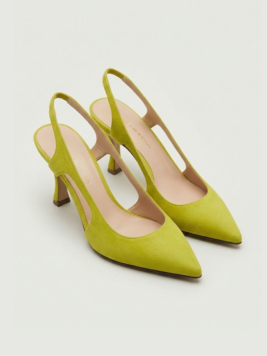 Décolleté slingback in pelle scamosciata lime S260 LIME ANDREA MORANDO 