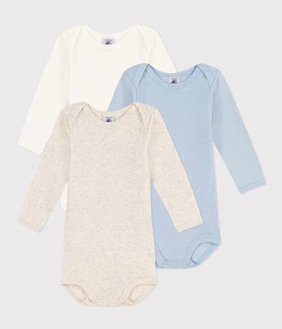 Confezione da 3 body a maniche lunghe tinta unita in cotone A0BG2 00 PETIT BATEAU 