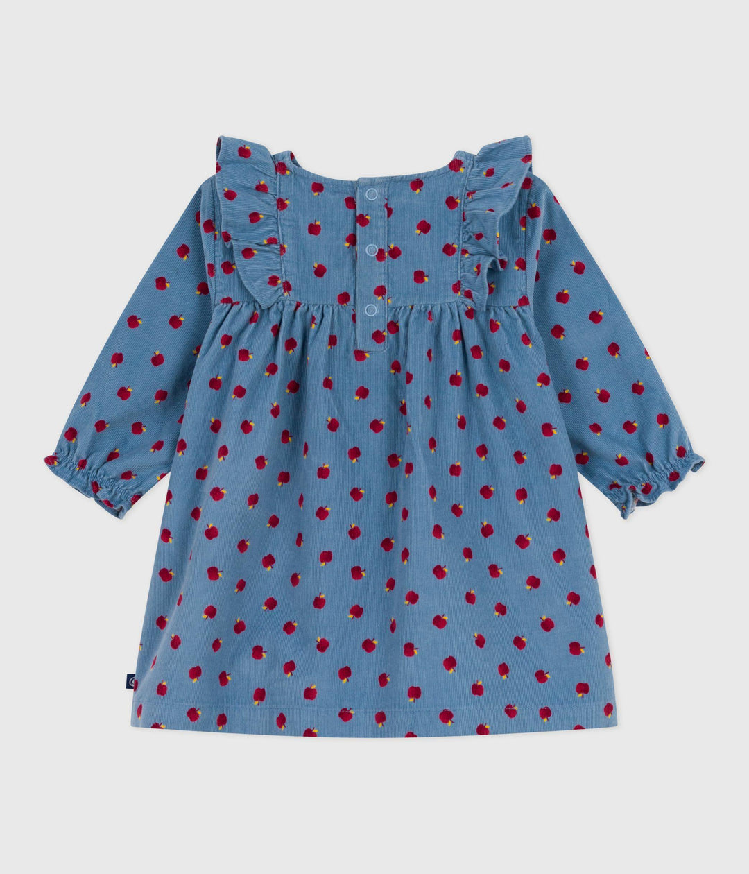 Abito a maniche lunghe in velluto a costine con mele A0E5S 01 PETIT BATEAU 