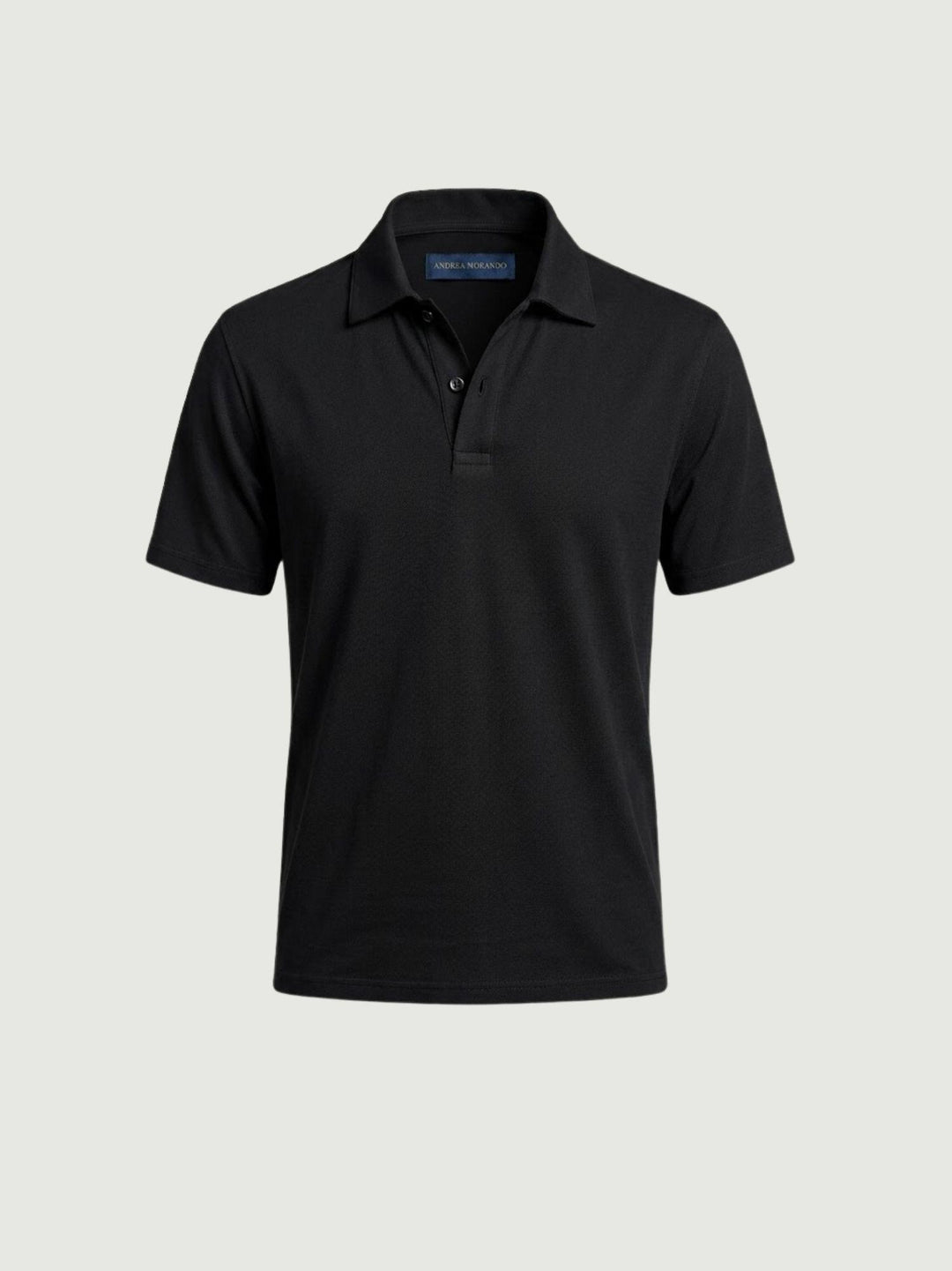 Polo classica in cotone fine nero 5985426 900 ANDREA MORANDO 