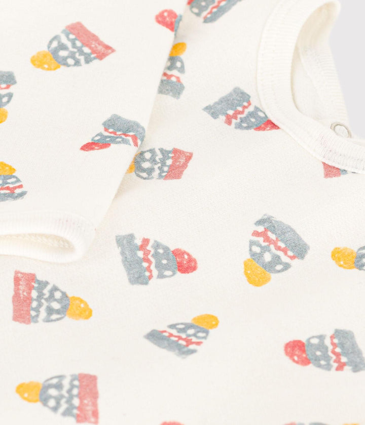 PIGIAMA BERRETTI IN TESSUTO FELPATO A FIORI A08E8 01 PETIT BATEAU 