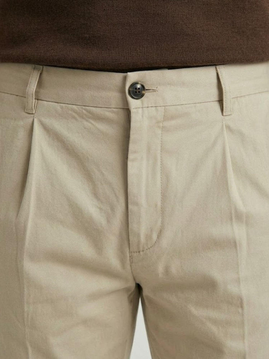 Pantalone con tasche americane lino cotone beige CO0515M 2018 ANDREA MORANDO 