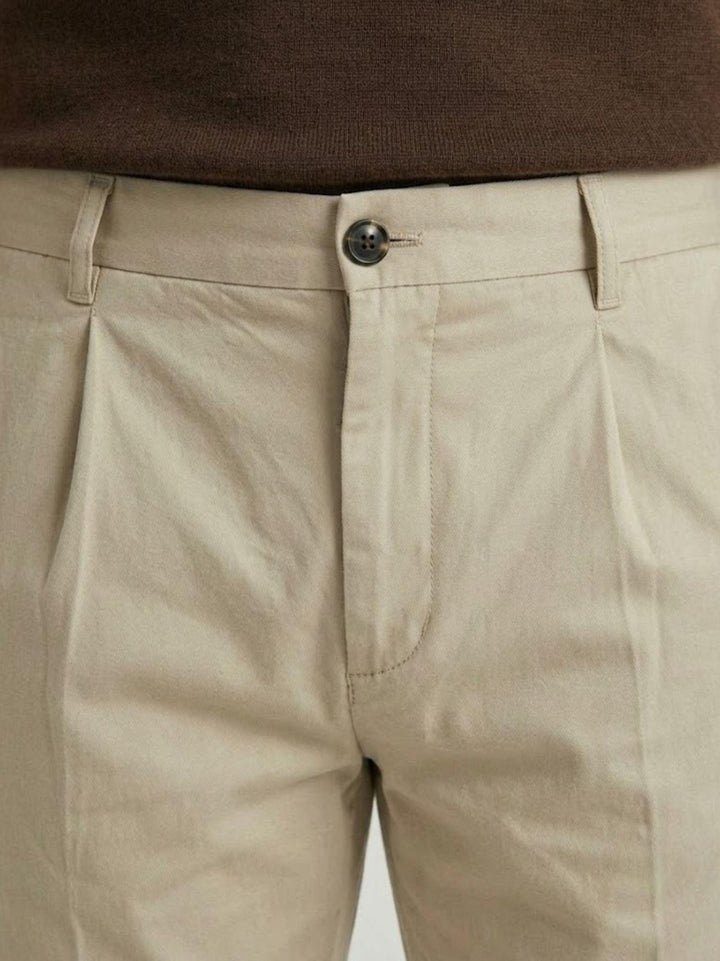 Pantalone con tasche americane lino cotone beige CO0515M 2018 ANDREA MORANDO 
