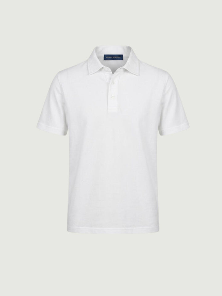 Polo classica in cotone piquet bianca 5803426 100 ANDREA MORANDO 