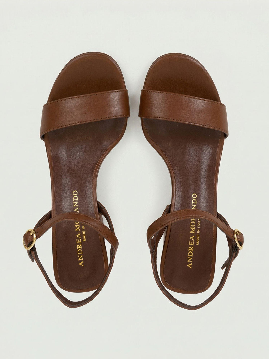 Sandalo con zeppa in pelle cioccolato 1549 CHOCO ANDREA MORANDO 