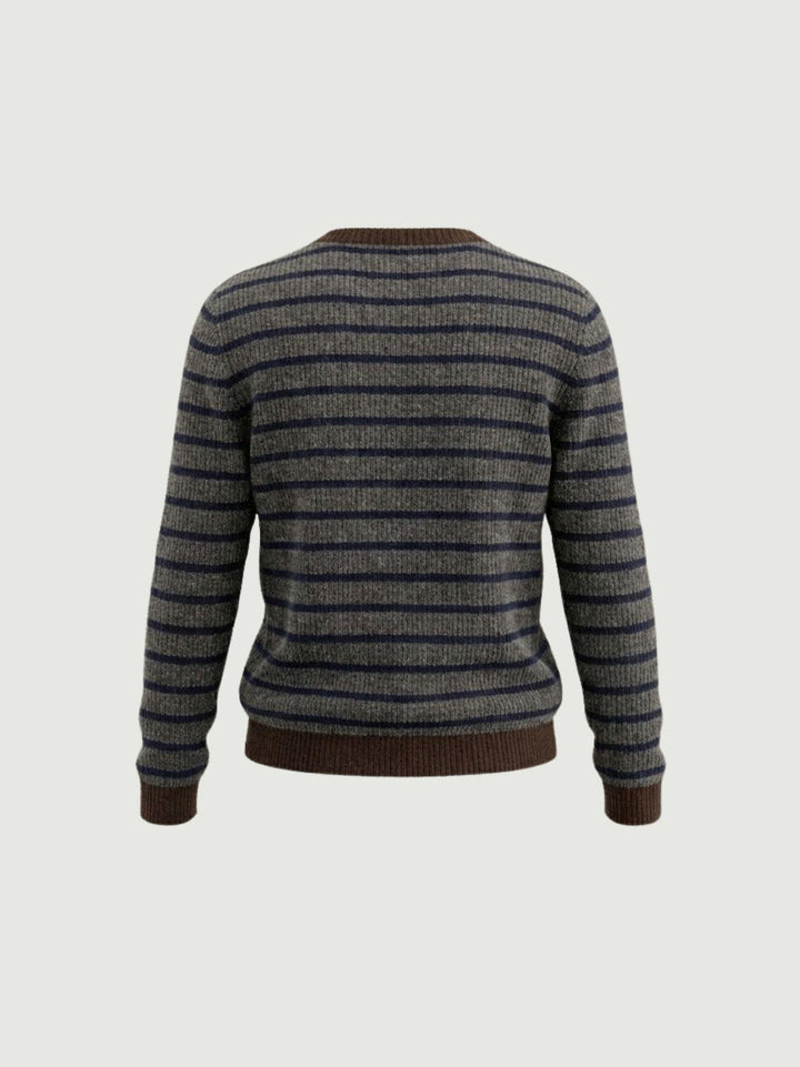 MAGLIA GRIGIO A RIGHE BLU 10848 MORO ANDREA MORANDO 