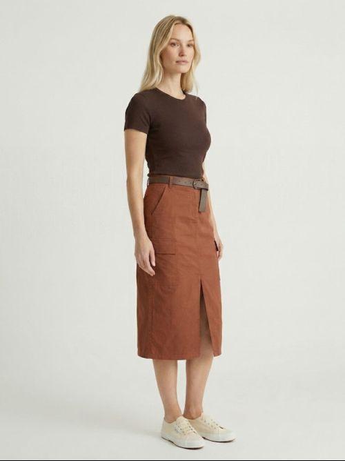 Gonna cargo midi in cotone color ruggine 6105 RUGGINE ANDREA MORANDO 