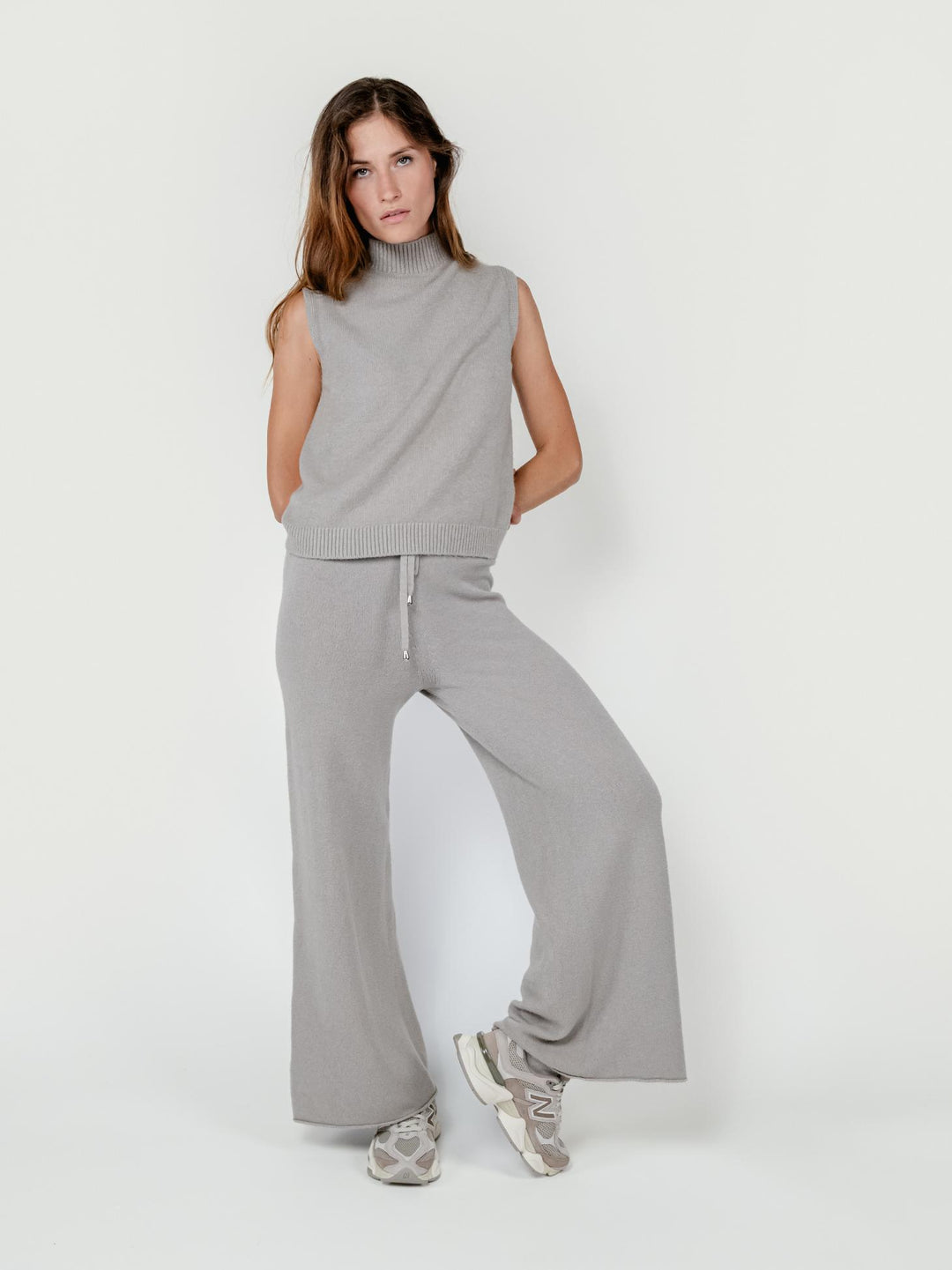 PANTALONI IN MAGLIA TORTORA 0370176 0447 BIMOR 