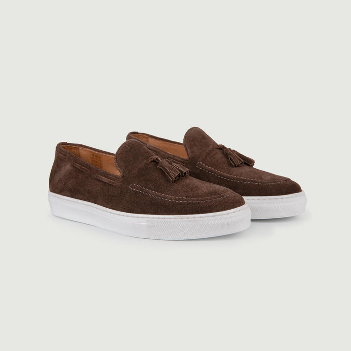 MOCASSINO IN CAMOSCIO MARRONE CON NAPPINE ALLEN/23 T MORO SAXONE 