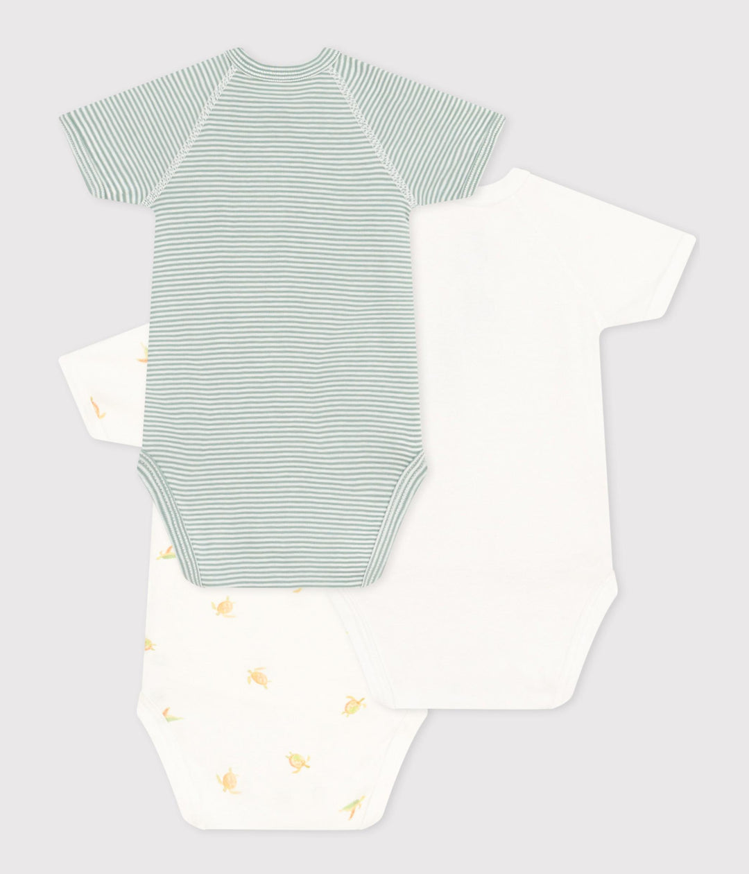 CONFEZIONE DA 3 BODY INCROCIATI IN COTONE BEBÈ A09UQ 00 PETIT BATEAU 