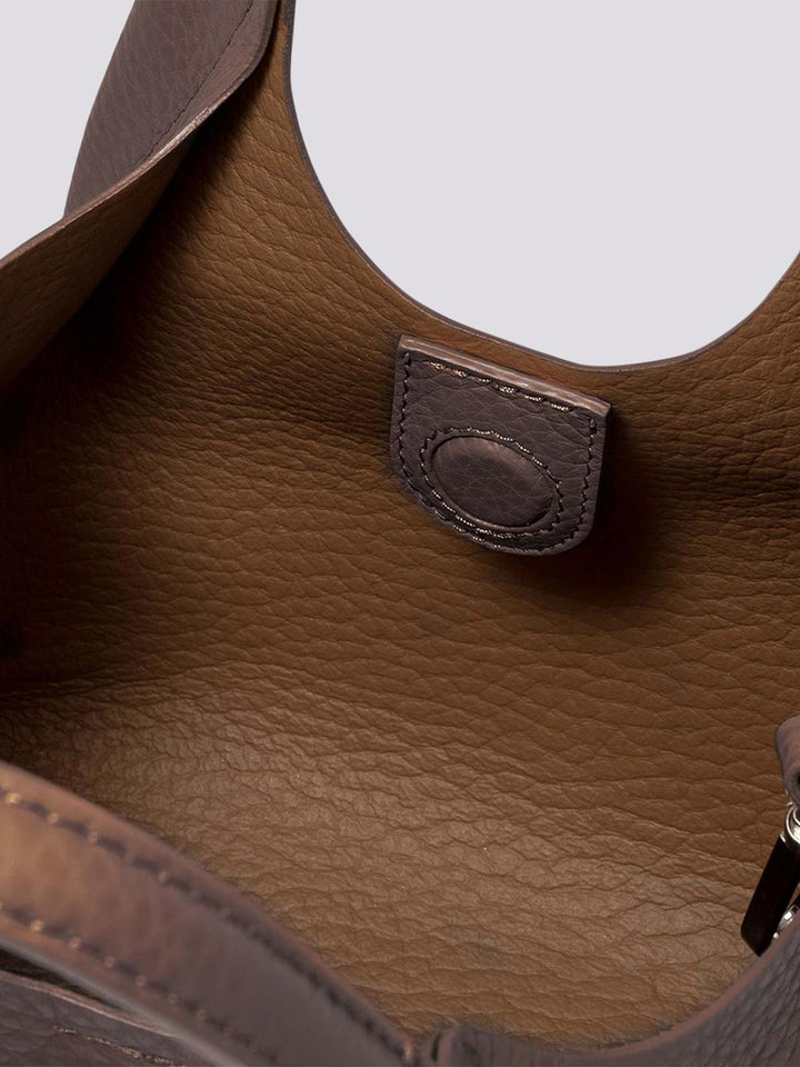 Borsa a spalla Dua in pelle martellata TESTA MORO BS 9719/23AI RNGDBL 12573 GIANNI CHIARINI 